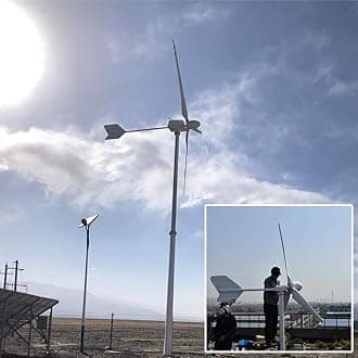 3000W 110V AC Horizontal Wind Turbine 3KW Wind Power Generator Kits 3 Blades 1.4M Off Grid Wind Turbines Windmill for Home Industrial Marine RV Farm to Charge Battery (No Pole)