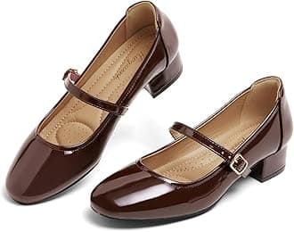 Mary Jane Shoes Low Heels Dress Pumps for Women With Adjustable Ankle Strap - 2 Inch Chunky Heel for Dressy Casual Occasions