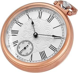 AlwesamResistance Full Steel Pocket Watch Mechanical Hand Wind Antique Clock Honed Stainless Original with Chain & Box