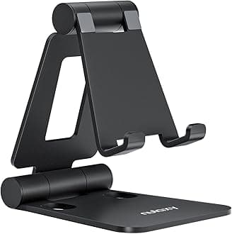 Nulaxy Cudual Folding Smartphone Stand, Portable, Angle-Adjustable Smart Mobile Stand Compatible with iPhone, Smartphone, Android, iPhone 17, 16, 15, 14 Plus, Pro, Pro Max, 13 Mini, 12, 11 Pro, Max