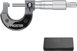 Proster Outside Micrometer 0-25mm(0.01mm Graduations) Metric External Caliper with Zero Wrench and Packing Box High Outside Metric Micrometer Precision Machinist Tool