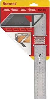 Starrett K53M-200-S Carpenters Try Square for Woodworking – 200mm Metric Set Square