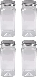 4Pcs Plastic Bottles Food Storage Bottles with Lid Bulk Beverage Containers for Storing Candy Beans Nut Transparent 550ML One Size