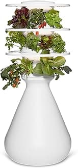Farmstand Starter Kit with Glow Rings and 18 Seedling Credits | Small Hydroponic Growing System Kit | Vertical Garden Planter Tower | 4ft 3in Tall
