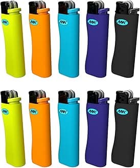 MK Lighter 9G Flint Strike Refillable Lighter, Ideal to use as Candle, BBQ Lighters, Butane Lighters, Classic Pocket Lighters, Matte Finish (ZY-9G-2PK)