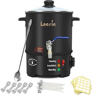 Leerie L5 Wax Melter for Candle Making,5Qts /10Lbs Electric Wax Melting Pot of Wax, Soy Wax Business Home DIY Candle Making Kit (L5-CA-110V)