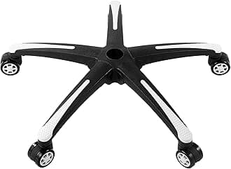 VEVOR Office Chair Base Replacement, 28", 2500 lbs Static Load, Heavy Duty Universal Computer Desk Chair Stool Base Part with 5 Casters and Reinforced Legs, Desk Chair Base Replacement, Black + White