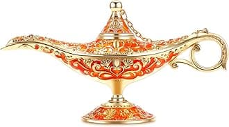 Gusnilo Vintage Aladdin Magic Lamp Genie Collector's Edition/Wedding Table Decoration,Collectable Rare Classic Arabian Props Aladdin Pot & Delicate Gift for Party/Birthday(Kumquat)