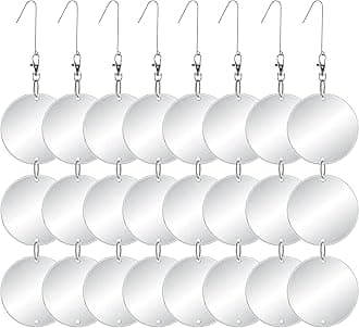 Chephon Upgraded Bird Scare Discs Set - Large 24 Discs - Highly Reflective Double-Sided Bird Reflectors Scare Devices - Better to Keep Most Birds Away Like Woodpecker and Pigeon