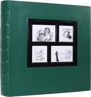 RECUTMS Photo Album 4x6 500 Photos, Large Capacity Family Wedding Picture Albums Holds 500 Horizontal and Vertical Photos (Dark Green)
