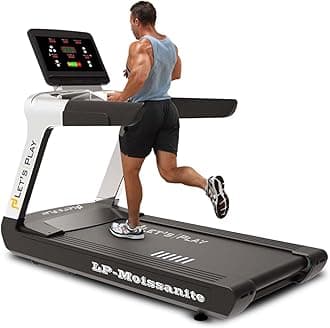 Let's Play LP-MOISSANITE Commercial Treadmill for Gym and Home use | 20 Level Auto Incline Running Machine | Top Speed 20km/hr | Max User Weight 220kg for Cardio and Weight Loss.