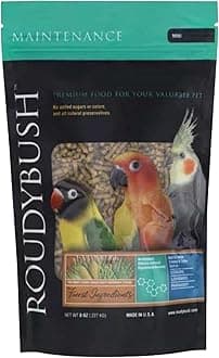 RoudyBush Daily Maintenance Food for Birds - Scientifically Formulated Bird Feed - Bird Food Pellets w/Corn, Wheat, Soy & More - Nutritious & Healthy Feed for Birds (Mini, 8oz)