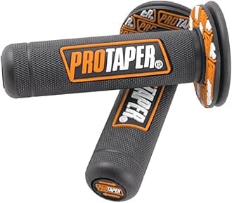 7/8" Motorcross Handle Grips Dirt Bike 22mm 24mm Truster Grips Motorcycle Ergonomic Bar End Non Slip Grip Gel Gep Scooter Cruiser Racing Mountain (Black Orange, Pro Taper)