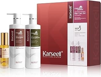 KarseellCollagen Hair Treatment Hair Care Set, Hair Oil Shampoo and Conditioner for Dry Damaged Hair All Hair Types 2 x 16.9fl.oz + 1.69fl.oz