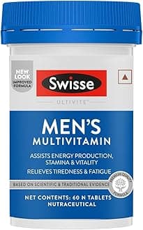 Swisse Men's Multivitamin - Manufactured In Australia, Imported Multivitamin From Australia's No.1 Supplement Brand - Boosts Energy, Stamina & Vitality With Ginseng & 35 Other Vital Herbs, Vitamins & Minerals (60 Tabs)