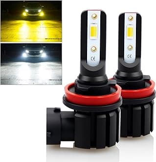 D-Lumina H11 H8 H16 Switchback LED Fog Light Bulbs, 8000 Lumens 40W 300% Brightness Dual Color 6000K Xenon White/3000K Golden Yellow, Super Bright LED Fog Light DRL Bulb Upgrade Replacement, Pack of 2