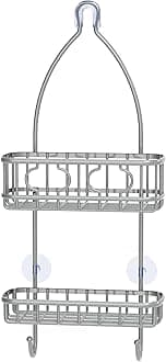 Simple Houseware Bathroom Hanging Shower Head Caddy Organizer, Silver (24 x 10.2 x 4.2 inches)