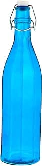 Machak Colhexa Glass Bottles With Cork 1litre, Kitchen Decoration (Blue, 1Pc)