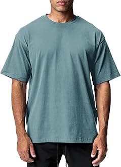 XYKJFITMen's Cotton Short Sleeve Crew Neck Shirts Athletic Tops Tees Oversized Gym Clothes for Men S-XXL