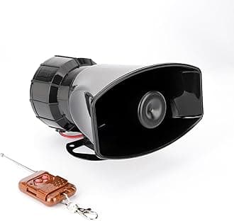 7 Tone Loud Car Siren Horn with Brown Remote Controller,12V 100W Car Warning Alarm Emergency Horn Police Fire Traffic Siren Horn Speaker