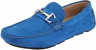 Mens Plush Microfiber Faux Suede Slip On Loafer Driving Shoe with Buckle