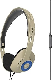 KPH30i On-Ear Headphones | in-Line Microphone & Remote | Lightweight | Deep Bass | Rhythm Beige
