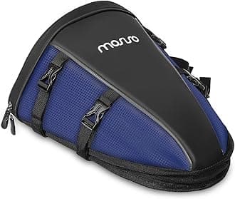MOSISO Motorcycle Tail Bag Multifunctional Waterproof Polyester Storage Saddle Bag, 10L Outdoor Sports Motorbike Rear Seat Light Tank Handbag Tool Carry Pouch with Shoulder Strap, Navy Blue