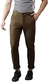The Indian Garage CoMen's Slim Fit Chinos (CHINO01B_Brown_30)