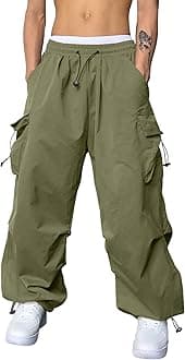 Mens Cargo Pants Stretch Track Pants Streetwear Pants Drawstring Cargo Work Pants for Men Fashion Hiking Trousers