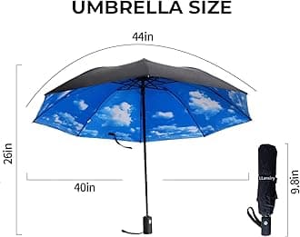 Compact Travel Umbrella,Windproof Waterproof Stick Umbrella Anti-UV Protection Golf Umbrellas