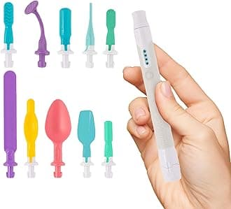 TalkTools Sensi Oral Sensory Therapy Tool with Soft Sensi Jaw Tips (Grey, 10 Tips Set - Grey)