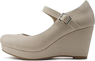 Soda Merry ~ Womens Mary Jane Strap Comfortable Platform Wedge Pump Heel Shoes (Wide Fit Available)