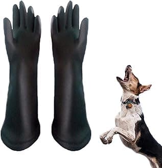 Animal Handling Gloves Bite Proof for Dog Cat - Animal Handling Anti-bite/scratch Gloves Safe Breathable Canvas Lining Gloves for Bathing, Grooming