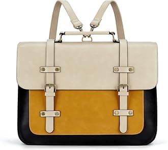 ECOSUSI Messenger Bag for Women Briefcase Backpack 15.6 inch Laptop Work Bag PU Leather Satchel Bags for School, Office