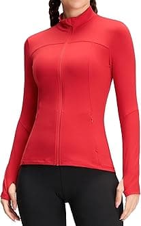 QUEENIEKE Women's Running Jacket Breathable Lightweight Sports Jacket Zipper Workout Jacket with Pocket for Yoga Fitness