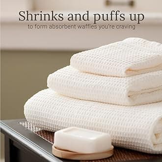 GILDEN TREE Waffle Bath Sheet Large Bath Towels Quick Dry Thin Body Towels, 40x80 Oversized Bath Towels for Adults, 2 Pack Bath Sheet Set, Classic Style (Cream)