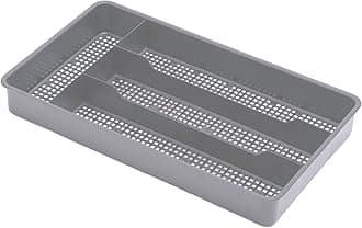 Small Cutlery, Utensil, Silverware Kitchen Drawer Organizer Tray, Grey