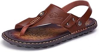 Mens Sandals Slippers Slip On Flip Flops for Men Shoes Leather Toe Ring Style Beach