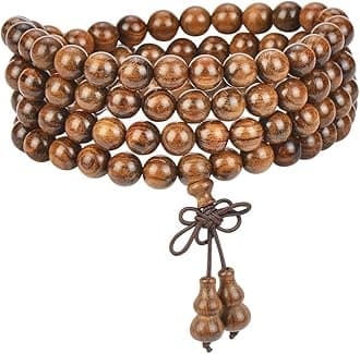 JIIUZUO mala Beads Bracelet 108 8mm Prayer Meditation Sandalwood Elastic (Gourd - Rosewood)