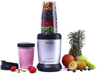 Wonderchef Nutri-Blend Thunder, 22000 RPM Mixer-Grinder, Blender, Stainless Steel 6-Blade Assembly, 2 Unbreakable Jars, 2 Years Warranty, 1000W - Silver, Online Recipe Book By Chef Sanjeev Kapoor
