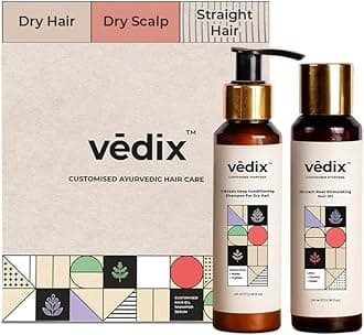Vedix Ayurvedic Hair Care Combo Pack, Customized Hair Oil and Shampoo with Dry Scalp & Curly Hair - 200 ml