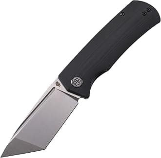 PFP01T Beluga,3.58" K110 Stonewashed Blade, Front Flipper Liner lock Folding knife (Black G10, Stonewashed)
