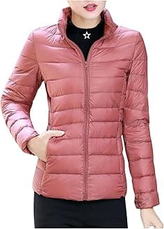 GenericPackable Puffer Jacket Women Plus Size Winter Warm Jacket Padded Coats Lightweight Down Jacket Long Sleeve Outerwear