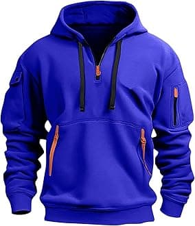 Hoodies for Men Quarter Zip Hoodie Lightweight Sweatshirt Pullover Oversized Hooded Tshirts with Pocket