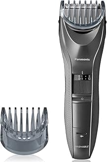 Performance Hair Clippers with 2 Attachments and Adjustable Length Settings, Corded or Cordless Trimmer for Hair and Beard - ER-GC63-H (Silver)