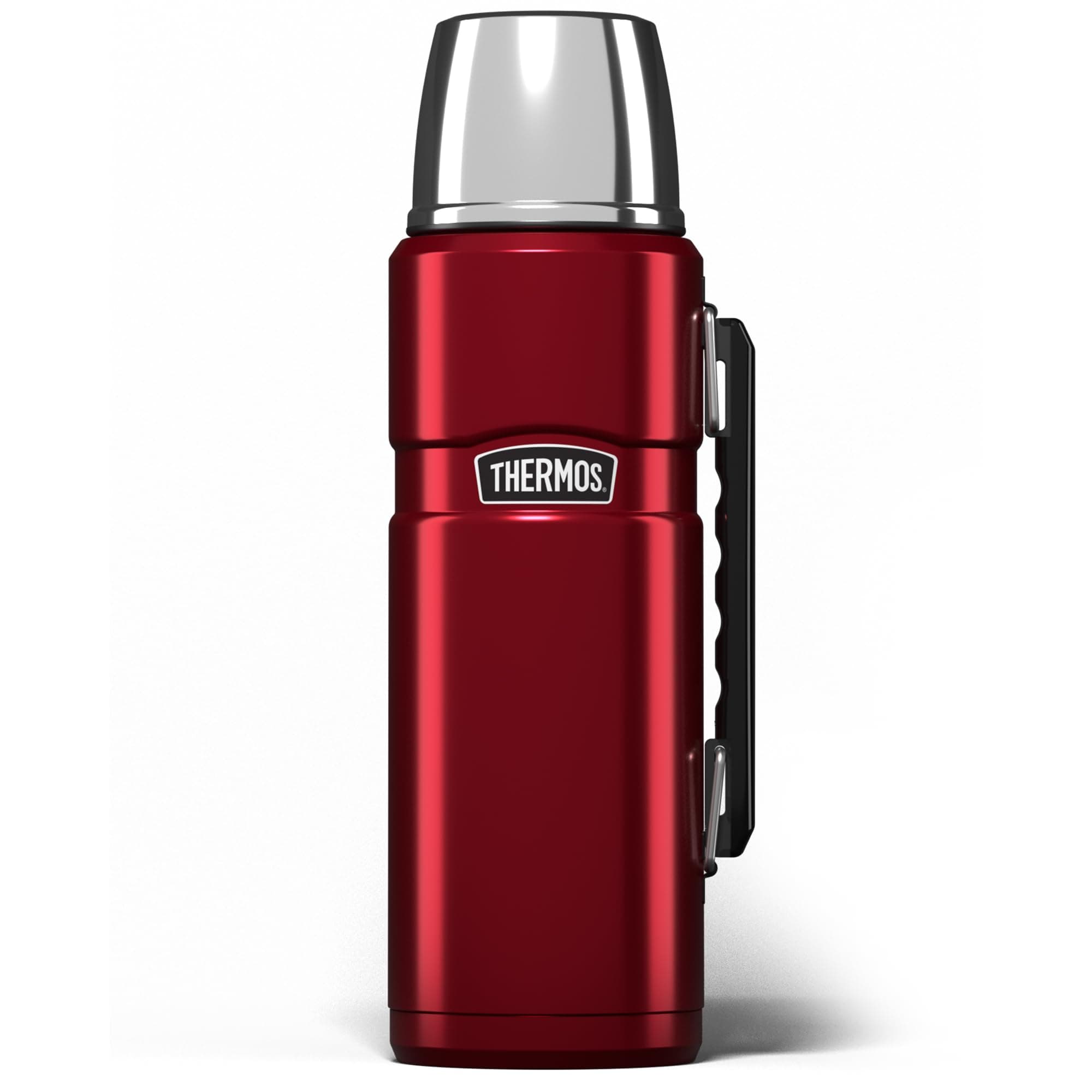 Thermos - Stainless King Red Travel Flask (1.2L) - Premium Leak Proof Insulated Tea & Coffee Flask for Hot & Cold Drinks, Built-in Cup, Twist-Pour Stopper, BPA-Free, Durable Steel
