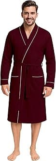 Men's Robe Cotton Blend Knit Bathrobe