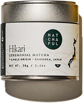 MATCHAFUL - Hikari Single Origin Ceremonial Matcha - Matcha Green Tea Powder From The Shizuoka Hills, Japan - Soft And Creamy With Notes Of Nut, Lemon, Butter - 30G Can