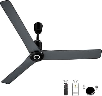 Aris Contour Smart 1200mm Voice Controlled BLDC Ceiling Fan with Remote |BEE 5 star|Best-in-class Air Flow |Silent Operation| Designer Fan | Free Installation | 5 Year Warranty | Regent Grey