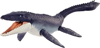 Jurassic World HNJ57 Dominion Mosasaurus Dinosaur Action Figure, 70 cm Tall with Movable Joints, Physical & Digital Game, Dinosaur Toy for Children from 4 Years